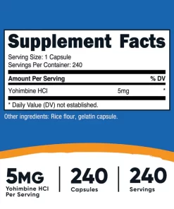Alternative view of Nutricost Yohimbine HCL