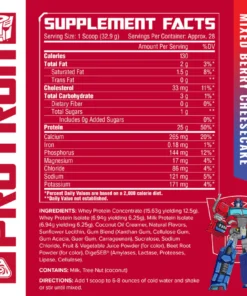 Protron Transformers Protein Tabla Nutricional