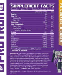 Protron Transformers Protein Tabla Nutricional
