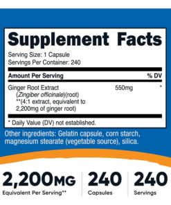 Extracto de Raíz de Jengibre Nutricost